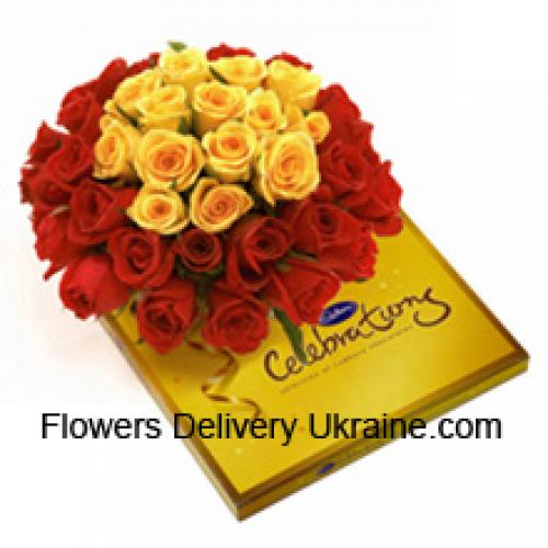 37 Rosas com Chocolates Sortidos Cadbury