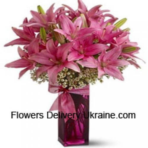 Pink Lilies in Beautiful Vase