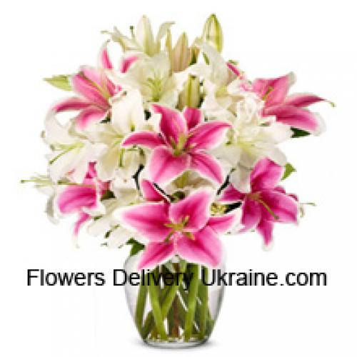 Dreamy White and Pink Lilies