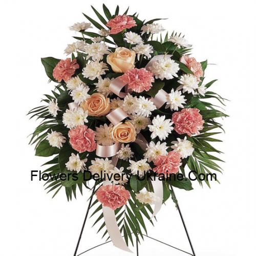 Elegant Condolence Flowers with Stand