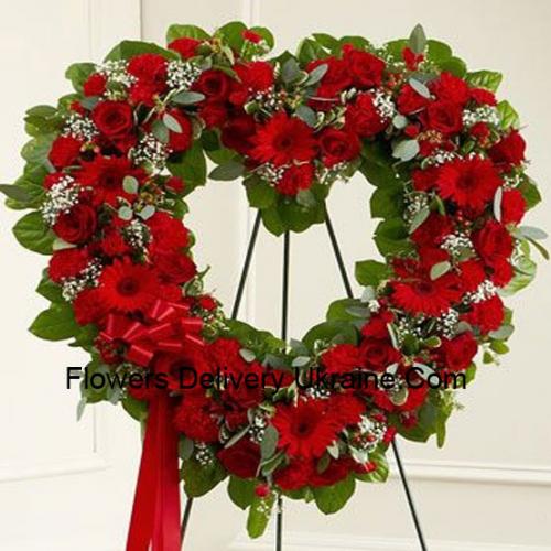 Cute Heart Shaped Wreath with Stand