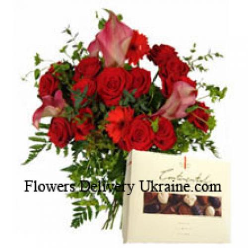 Roses and Gerberas with Imported Chocolates