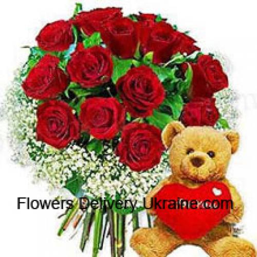 11 Rose con Orso Affettuoso