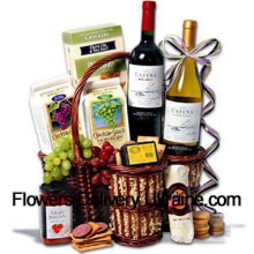 Gourmet Basket Filled with Wines